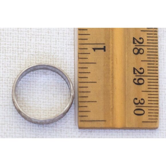 Size 7, Vintage Intricate Sea Waves Pattern Sterling Silver Ring - A23 - Picture 3 of 3